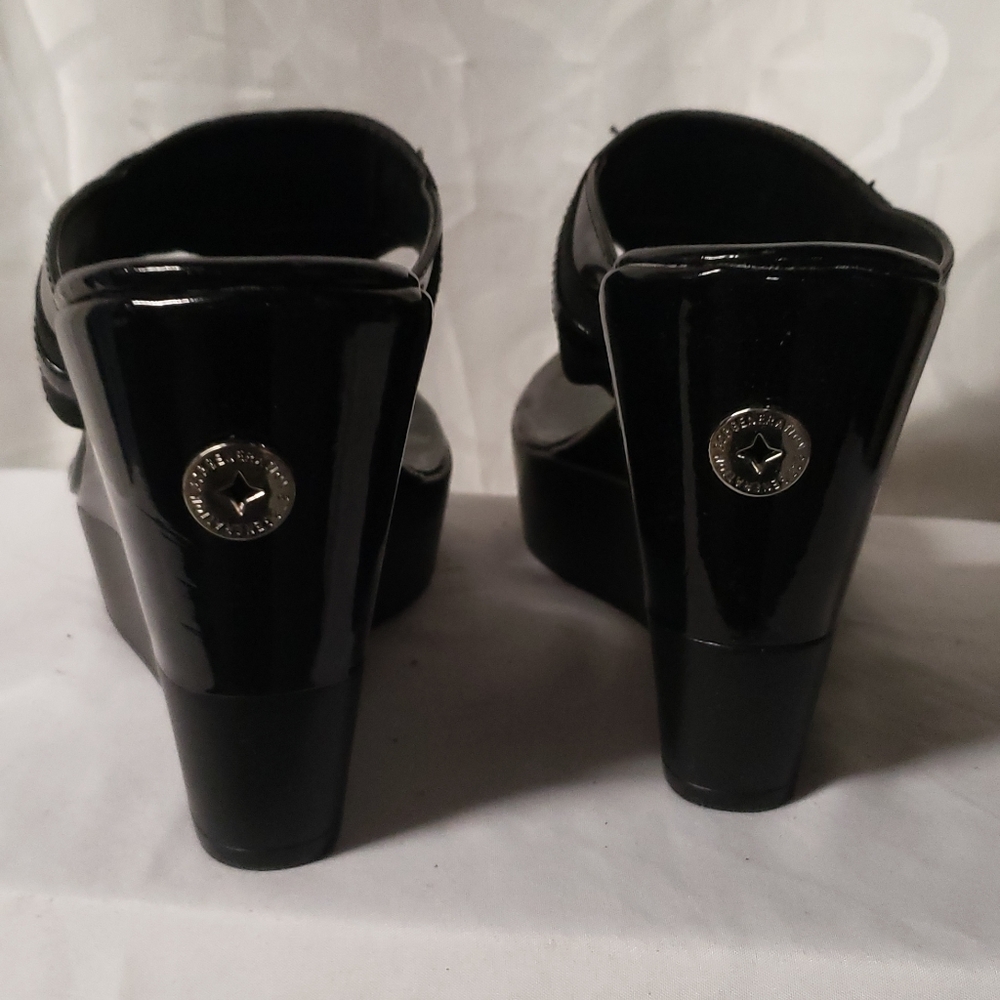 BCBG Black Patent Wedges